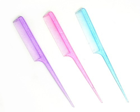 長密型金蔥尖尾扁梳