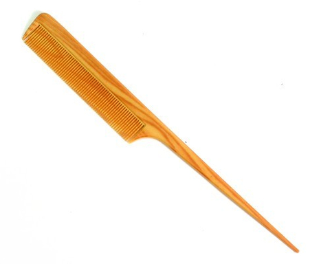 長密型白木紋尖尾扁梳